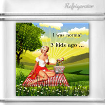 Funny Retro Pin Picnic Moederdag Magnet