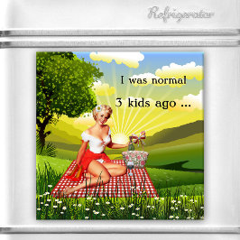 Funny Retro Pin Picnic Moederdag Magnet