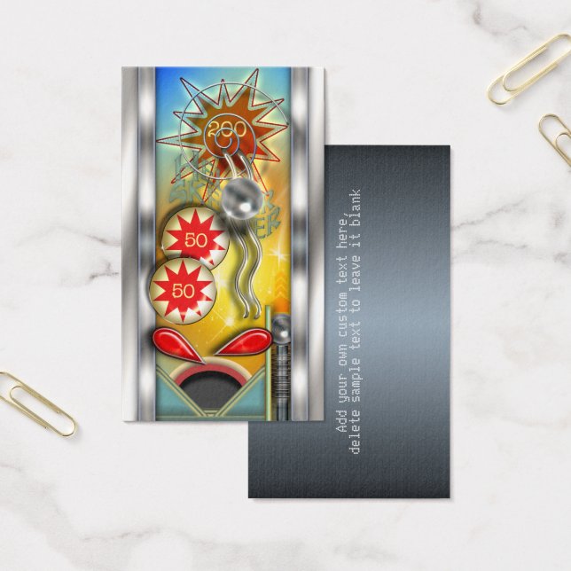 Funny Retro Pinball Machine, gepersonaliseerd Visitekaartjes (Kantoor)