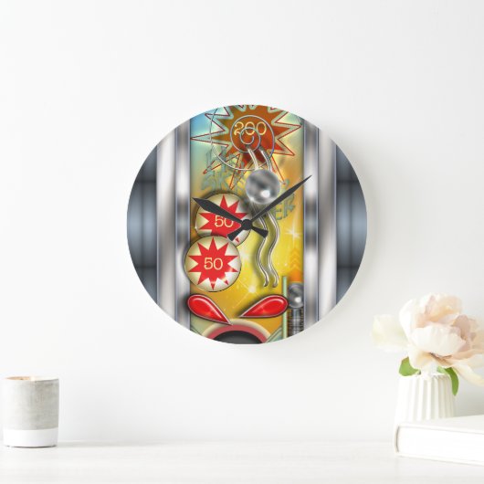 Funny Retro Pinball Machine Grote Klok (Huis)