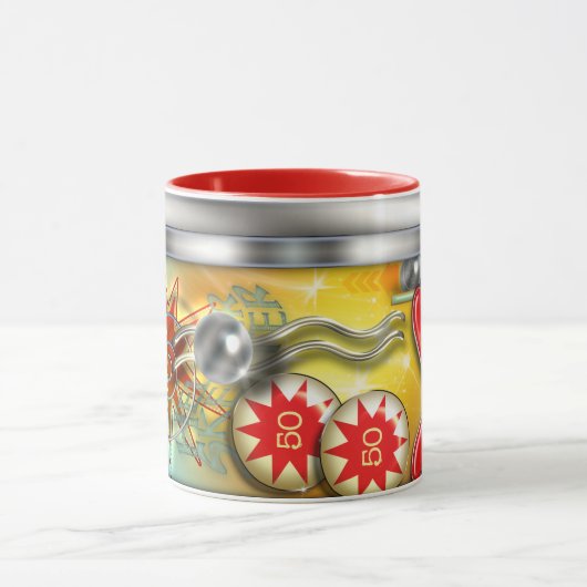 Funny Retro Pinball Machine Mok (Midden)