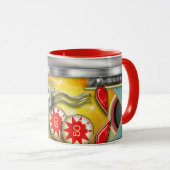 Funny Retro Pinball Machine Mok (Voorkant rechts)