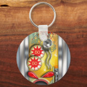 Funny Retro Pinball Machine Sleutelhanger (Voorkant)