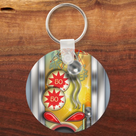 Funny Retro Pinball Machine Sleutelhanger (Voorkant)