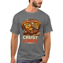 Funny Retro Pizza Therapie T-Shirt met korstproble