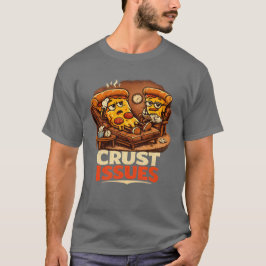 Funny Retro Pizza Therapie T-Shirt met korstproble