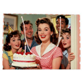 Funny Retro Pop Art Birthday Party Surprise Groot Cadeauzakje (Achterkant)