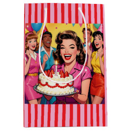 Funny Retro Pop Art Birthday Party Surprise Medium Cadeauzakje
