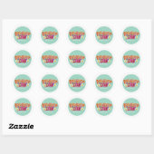 Funny Retro Procrastination Club Rainbow Ronde Sticker (Vel)