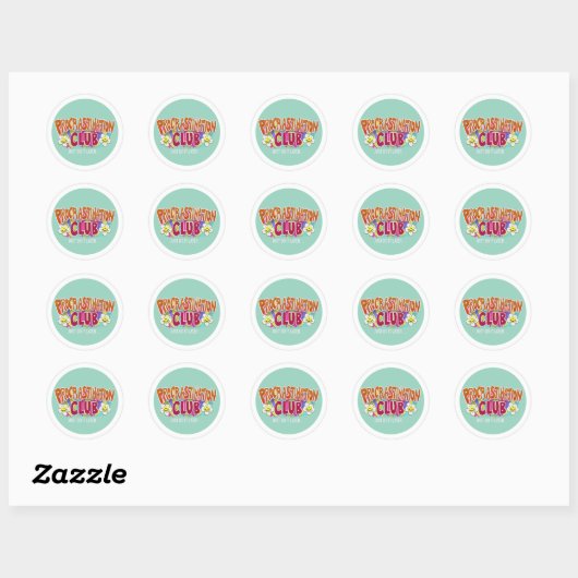 Funny Retro Procrastination Club Rainbow  Ronde Sticker (Vel)