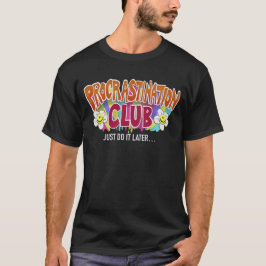 Funny Retro Procrastination Club Rainbow T-shirt