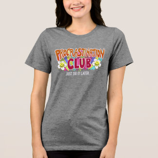 Funny Retro Procrastination Club Rainbow Tri-Blend Shirt