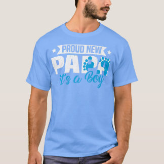 Funny Retro Proud New Papa Het is een jongen Gende T-shirt