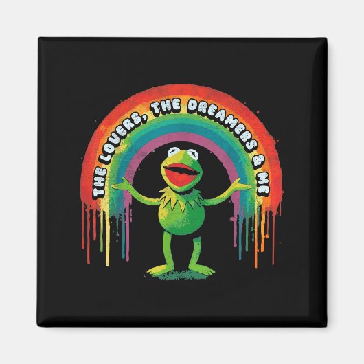 Funny Retro Rainbow Frog Connection The Lovers The Magneet (Voorkant)