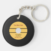 Funny Retro Record Birthday Sleutelhanger (Achterkant)