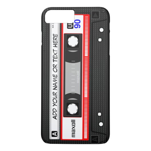 Funny Retro Red Music Cassettebandje Patroon Case-Mate iPhone Case (Achterkant)