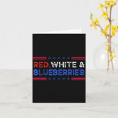 Funny Retro Red, White And Blueberries Patriot Kaart (Gele Bloem)