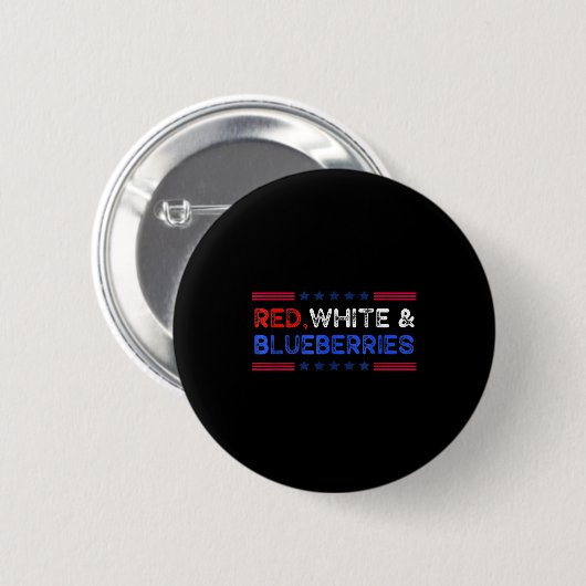 Funny Retro Red, White And Blueberries Patriot Ronde Button 5,7 Cm (Voorkant /achterkant)