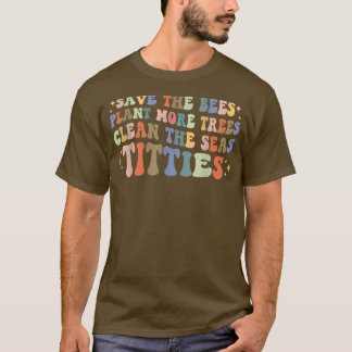 Funny Retro redt de bijen - red de bijen Plant Mo T-shirt