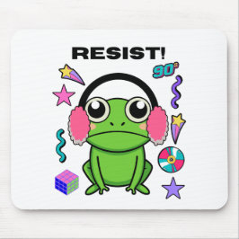 Funny Retro Resist Frog – Vintage 90s Rebellion Fr Muismat