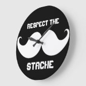 Funny Retro Respecteert de snor van de Stache Grote Klok (Hoek)
