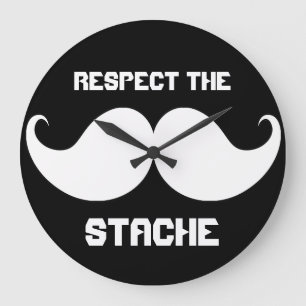 Funny Retro Respecteert de Stache Mustache Mustach Grote Klok