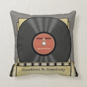 Funny Retro Rock Vinyl Record Kussen