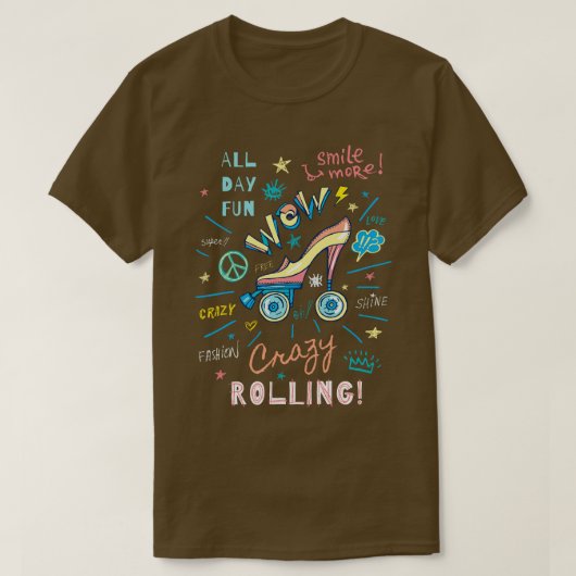 Funny Retro Rolling Schaats voor meisjes T-shirt (Design voorkant)