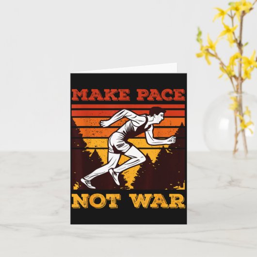 Funny Retro Runner Running Quote Gift - Make Pace Kaart (Gele Bloem)