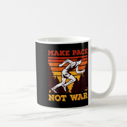 Funny Retro Runner Running Quote Gift - Make Pace  Koffiemok (Rechts)