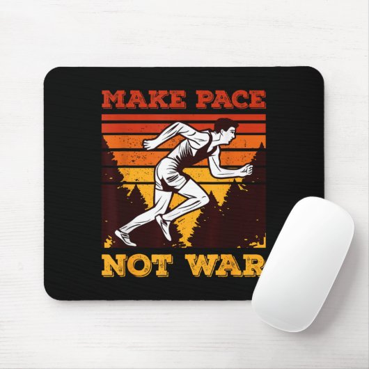 Funny Retro Runner Running Quote Gift - Make Pace  Muismat (Met muis)