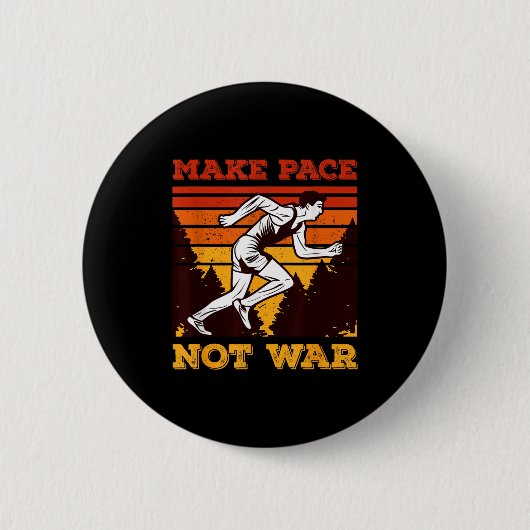 Funny Retro Runner Running Quote Gift - Make Pace Ronde Button 5,7 Cm (Voorkant)