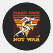 Funny Retro Runner Running Quote Gift - Make Pace  Ronde Sticker (Voorkant)