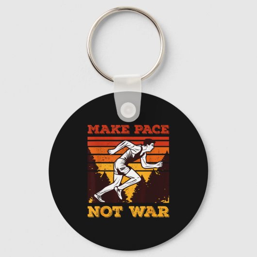 Funny Retro Runner Running Quote Gift - Make Pace  Sleutelhanger (Voorkant)