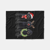 Funny Retro Santa Black Goldendoodle Dog Reindeer Fleece Deken (Voorkant (Horizontaal))