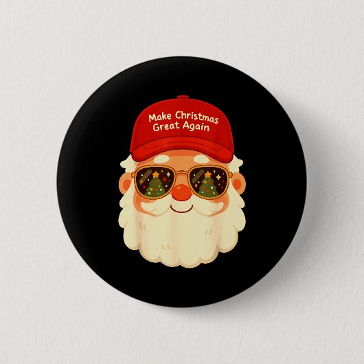 Funny Retro Santa Christmas Trump Xmas Men Women  Ronde Button 5,7 Cm (Voorkant)