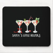 Funny Retro Santa's Little Helper Martini Merry Ch Muismat (Voorkant)