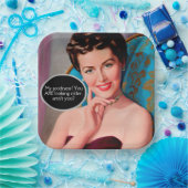 Funny Retro Sarcastic Woman Birthday Papieren Bordje (Feest)