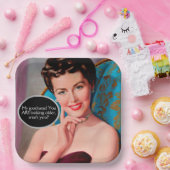 Funny Retro Sarcastic Woman Birthday Papieren Bordje (Feest)