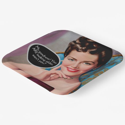 Funny Retro Sarcastic Woman Birthday Papieren Bordje (Gebogen)