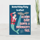 Funny retro sci-fi aliens Kerstfeestdag Kaart (Voorkant)