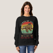 Funny Retro Senior Class of 2022 Sloth Pet Graduat Trui (Voorkant volledig)