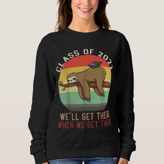 Funny Retro Senior Class of 2022 Sloth Pet Graduat Trui (Voorkant)