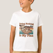 Funny Retro Sloth Kids Graphic T-Shirt (Voorkant)