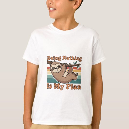 Funny Retro Sloth Kids Graphic T-Shirt (Voorkant)