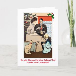 Funny Retro Smartphone Vintage Kerstmis Feestdagen Kaart