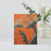 Funny Retro Smoking Mantis Surreal Briefkaart (Staand voorkant)