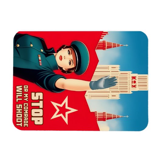 Funny Retro Stijl Sovjet USSR Communisme Humor Magneet (Horizontaal)