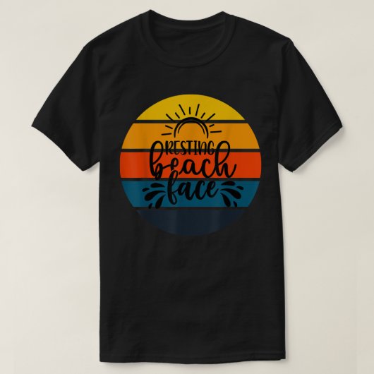 Funny Retro Sunset Resting Face Beach Cruise Summe T-shirt (Design voorkant)