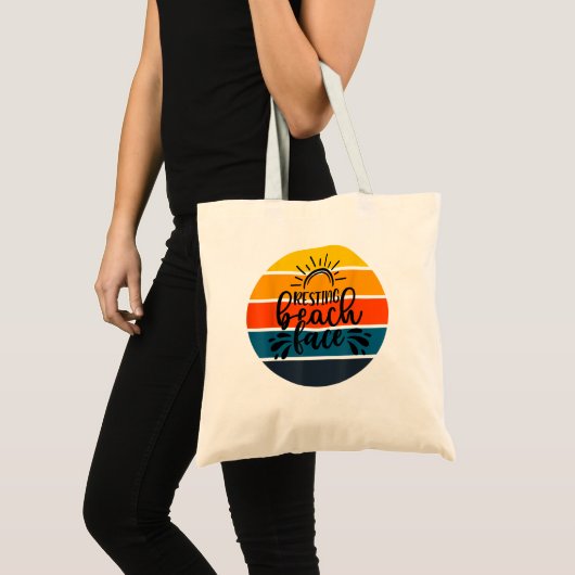Funny Retro Sunset Resting Face Beach Cruise Summe Tote Bag (Voorkant (product))
